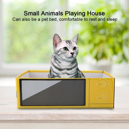 Hjlian Planche D'appui Pour Animaux De Compagnie En Papier Ondule, Resistante A L'usure, Pour Chat, Chat, Petit Animal, Maison De Jeu 01#