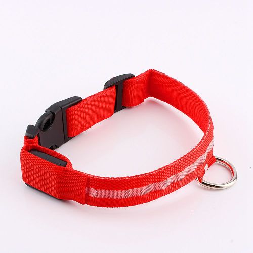 Hjlian Collier Led Reglable En Nylon Pour Chien, Securite Nocturne, Clignotant Et Lumineux