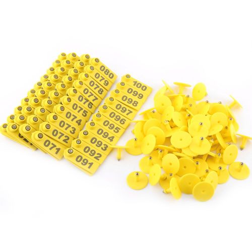 HJLIAN Lot de 100 etiquettes d'oreille pour moutons, chevres, porcs, bovins, boufs, vaches, betail, accessoires pour animaux de ferme
