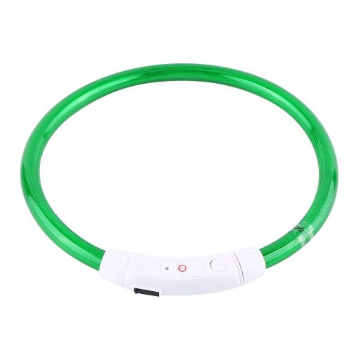 Hjlian Tube Lumineux Led Rechargeable De 50 Cm, Clignotant, Securite, Collier Pour Chien, Fournitures Pour Animaux De Compagnie, Avec Port Usb (Vert)