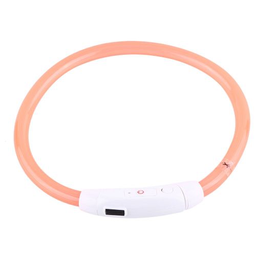 Hjlian Tube Lumineux Led Rechargeable De 50 Cm, Clignotant, Securite, Collier Pour Chien, Fournitures Pour Animaux De Compagnie Avec Usb (Orange)