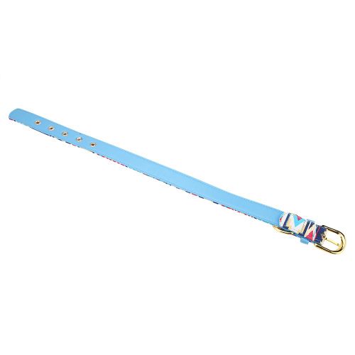 Hjlian Collier Reglable Imprime Pour Chien, En Toile Souple Et Resistante, Accessoire Pour Animaux De Compagnie (Bleu, Taille L)