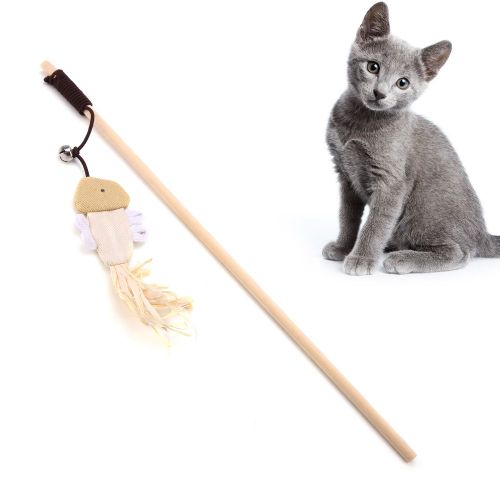 Hjlian Jouet Amusant Pour Chat Et Chaton, Attrape-Chat, Baton, Baguette, Jouet Interactif, Poisson