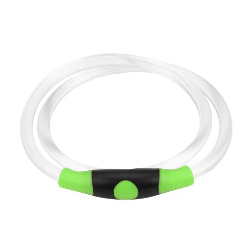 Hjlian Collier Led Pour Chien 70 Cm, Rechargeable Par Usb, Reglable, Lumineux, Securite Pour Animaux De Compagnie (Vert)