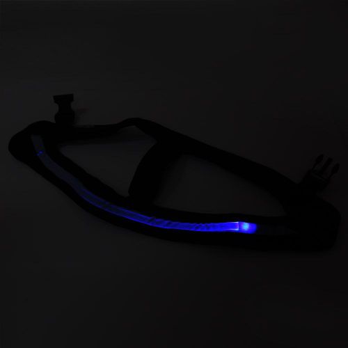 Hjlian Harnais Respirant Pour Chiot, Chien, Chat, Sangle De Marche, Gilet Avec Bande Led (Bleu L)