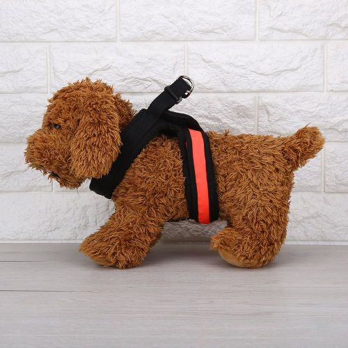 Hjlian Harnais Respirant Pour Chiot, Chien, Chat, Sangle De Marche, Gilet Avec Bande Led (Orange Xl)