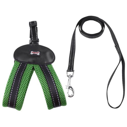 Hjlian Harnais Respirant Pour Chiot, Sangle De Marche Pour Chien Et Chat Avec Laisse (Vert, Taille M)
