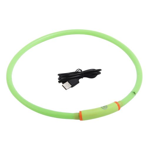 Hjlian Collier Led Rechargeable Par Usb Pour Chien, Bande Lumineuse Clignotante, Ceinture De Securite Verte