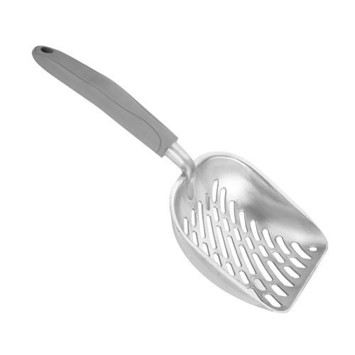 Hjlian Pelle A Litiere En Acier Inoxydable Pour Chat Et Animal De Compagnie, Outil De Nettoyage Pour Litiere, Pelle A Excrements, Pelle A Sable, Grise