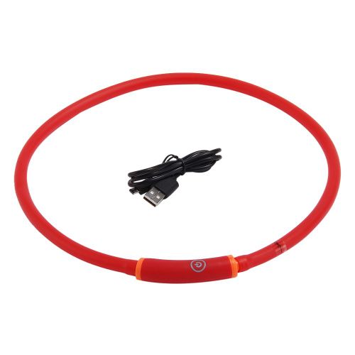 Hjlian Collier Led Rechargeable Par Usb Pour Chien, Bande Lumineuse Clignotante, Ceinture De Securite Rouge