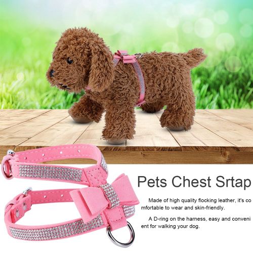 Hjlian Harnais Reglable A Paillettes Pour Animaux De Compagnie, Chats, Chiens, Chiots, Sangle De Poitrine, Bling, Docor S