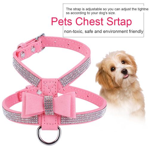 Hjlian Harnais Reglable A Paillettes Pour Animaux De Compagnie, Chats, Chiens, Chiots, Sangle De Poitrine, Harnais Docor L