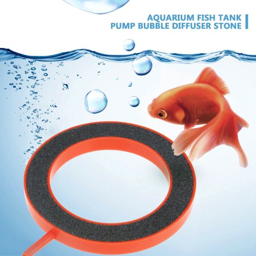 Hjlian Diffuseur De Bulles D'oxygene, Plaque En Plastique, Boitier En Pierre Pour Pompe D'aquarium Hydroponique, Orange