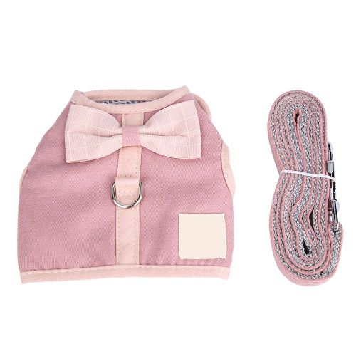 Hjlian Harnais De Poitrine Tendance Pour Chien, Gilet Souple, Laisse De Securite Pour Chiots D'exterieur (Rose, Taille M)