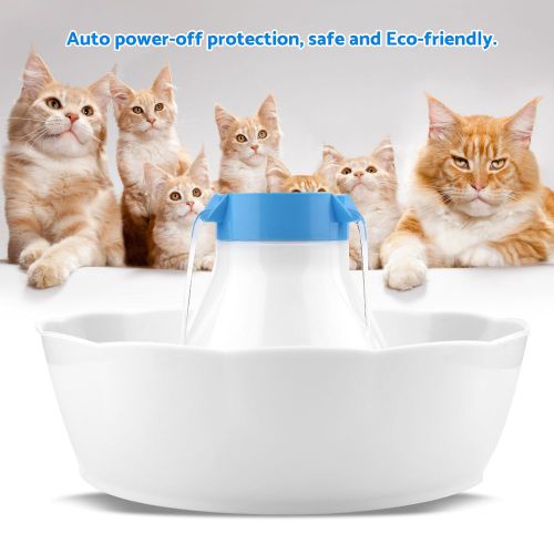 Hjlian Fontaine A Eau Electrique Pour Chat Et Animal De Compagnie, Prise Au 220 V, Lumiere Bleue Led, Cycle Automatique