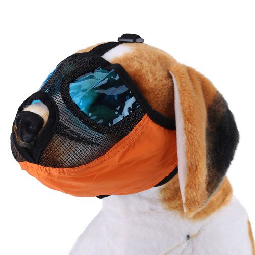 Hjlian Museliere Pour Chien A Museau Court, Masque Buccal Pour Animaux De Compagnie, Protection Faciale, Anti-Morsure, Lechage Et Aboiements (Orange L)