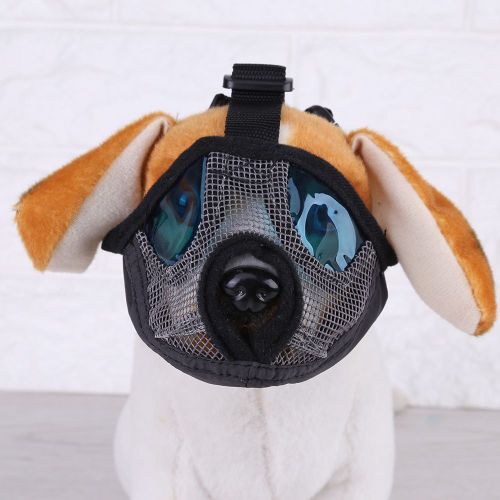 Hjlian Museliere Pour Chien A Museau Court, Masque Buccal Pour Animaux De Compagnie, Protection Faciale, Anti-Morsure, Lechage Et Aboiements (Gris M)