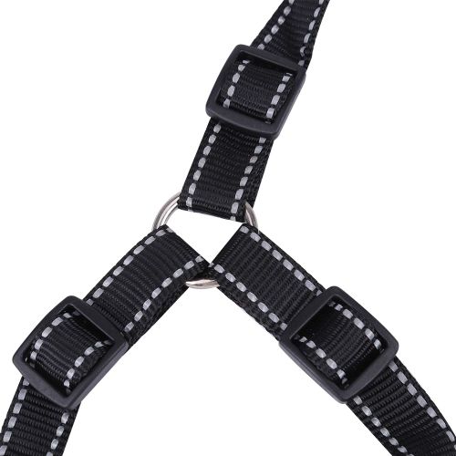 Hjlian Harnais De Securite Reflechissant Pour Chiot, Chien Et Chat, Avec Laisse Et Sangle (Bleu, Taille M)