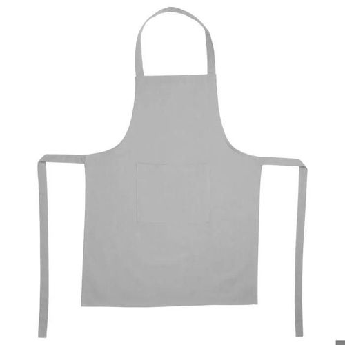 Tablier - Uni - Gris - 100% Coton - 60x80 Cm - Vintage