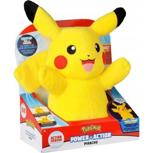Peluche Jazwares - PKW4185 - Jouet interactif Pokemon Power Action Pikachu, peluche, 25 cm