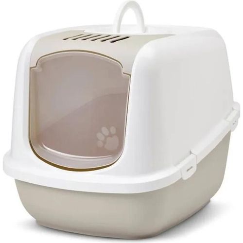 Maison De Toilette Pour Grand Chat - Savic - Nestor Jumbo - Couleur Moca - Capot Amovible - Bac Surélevé