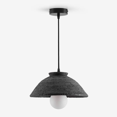Plafonnier Sainza En Terre Cuite Noir De Carbone Ø32 Cm