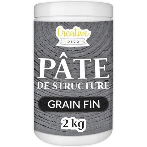Pâte De Structure Creative Deco | Grain Fin 2kg Gris Foncé | Pâte À Relief Pour Peinture Acrylique | Pâte Texturée | Effet 3d