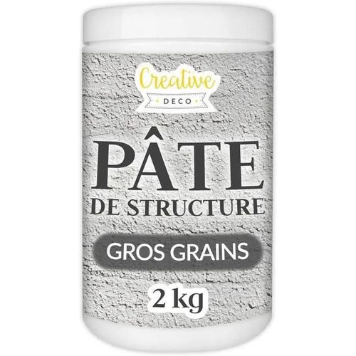 Pâte De Structure Creative Deco | Gros Grains 2kg Gris | Pâte À Relief Pour Peinture Acrylique | Pâte Texturée | Effet 3d