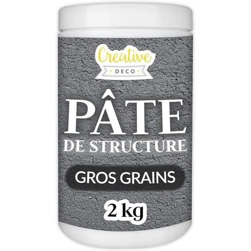 Pâte De Structure Creative Deco | Gros Grains 2kg Gris Foncé | Pâte À Relief Pour Peinture Acrylique | Pâte Texturée | Effet 3d