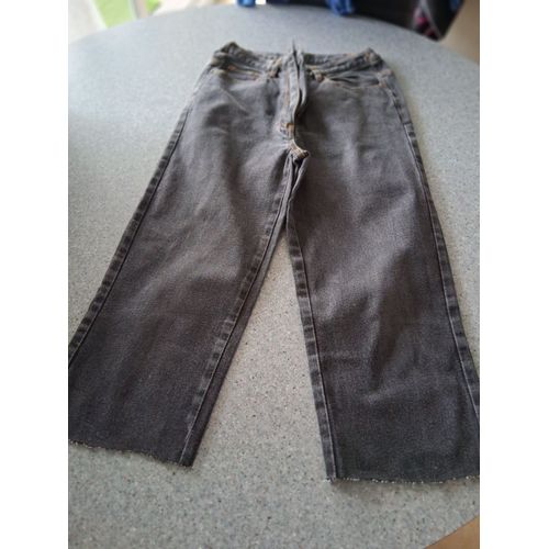Pantacourt En Jean Noir "T- 38" Bleu Bonheur "Femme