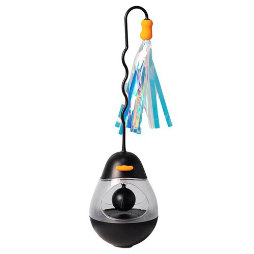 Hjlian Jouet Amusant Pour Chat, Baton De Jeu Interactif En Forme De Canard De Dessin Anime Mignon Avec Pompon En Papier Sonore Noir
