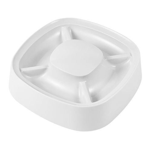 Hjlian Gamelle Lente Pour Chat, Anti-Etouffement, 4 Fentes, Lisse, Durable, Multifonction, En Pp, Pour Animaux De Petite Taille, Blanc