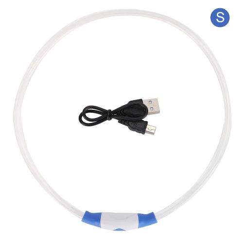 Hjlian Collier Lumineux Led Rechargeable Pour Chien Avec Cable De Chargement Usb, Accessoire Bleu S
