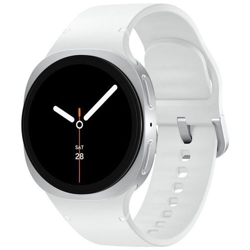 Samsung Galaxy Watch8 - 44 Mm - Argent - Montre Connectée Avec Bracelet Sport - Caoutchouc - Blanc - Taille Du Bracelet : M/L - Affichage 1.47" - 32 Go - Nfc, Bluetooth, Wi-Fi - 34 G