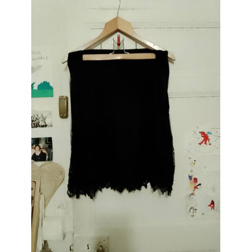Jupe En Dentelle Noire 42 Xl Blanche Porte.