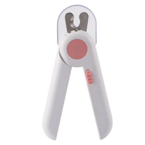 Hjlian Coupe-Ongles Pour Animaux De Compagnie, Chat, Chien, Outil De Toilettage Et De Polissage Avec Lumiere Led, Accessoire Rose 