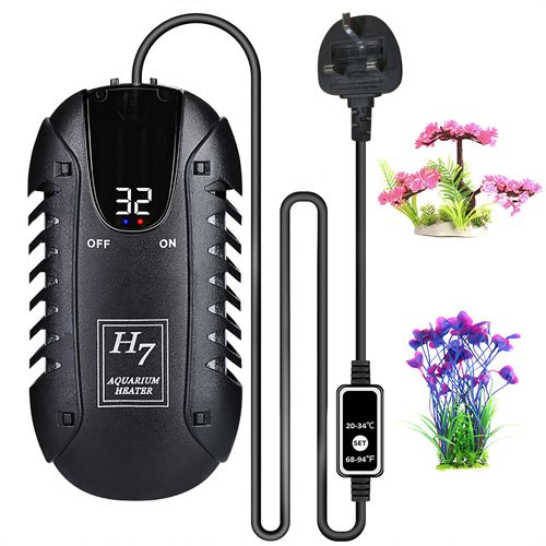 Hjlian Fba Haiyi Aquarium Quartz Mini Tige Chauffante Betta Rouge Perroquet Tortue Reservoir Led Affichage Numerique Thermostat Automatique H 7 100 W 220-240 V Uk