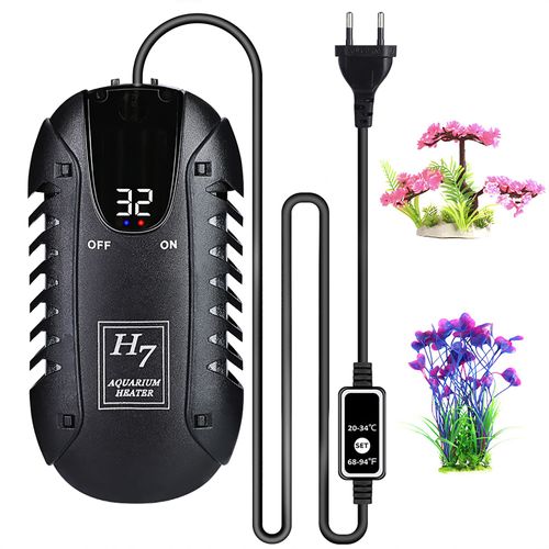 Hjlian Fba Haiyi Aquarium Quartz Mini Tige Chauffante Betta Rouge Perroquet Tortue Reservoir Led Affichage Numerique Thermostat Automatique H 7 100 W 220-240 Veu