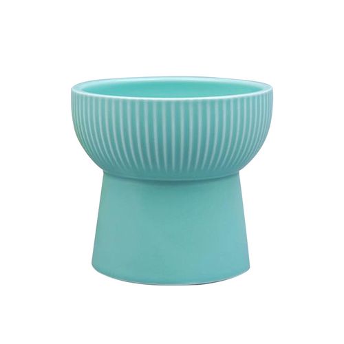 Hjlian Gamelle En Ceramique Pour Chat, Protege Les Vertebres Cervicales, Gamelle En Ceramique Pour Animaux De Compagnie, Style Japonais, Pattes Hautes (Bleu)