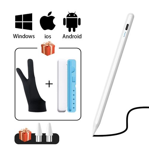 Stylet universel pour tablette et téléphone portable,stylet tactile,IOS,Android,Windows,Apple,ISub,Xiaomi- white pen blue box