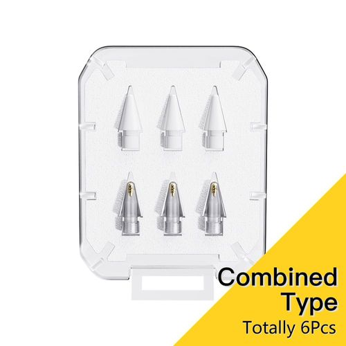 Essager-Ensemble d'embouts de crayon Apple,pointe de remplacement pour Apple Pays l 2,1ère et 2ème génération,6 - White-A3136