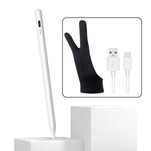 Stylet tactile universel pour tablette,téléphone portable,pour Android iOS,Windows,iPad,accessoires pour Apple- white and glove