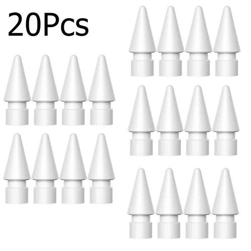 Embouts de crayon de remplacement pour Apple Pays l,1ère et 2ème génération,pointes de rechange lisses pour iPad Pro - 20 White-B5