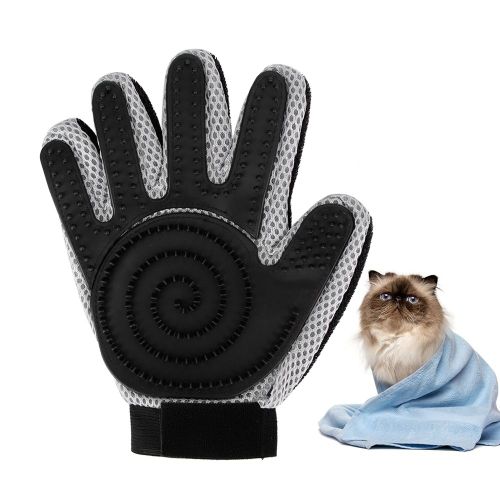 Hjlian Gants De Toilettage Double Face A Cinq Doigts Pour Chats, Gants De Bain En Silicone Pour Animaux De Compagnie, Brosse De Massage, Main Droite