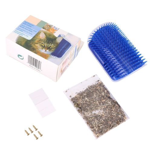 Hjlian Peigne D'angle Amovible En Plastique Bleu Pour Chat, Brosse A Gratter, Epilation Des Poils D'animaux, Massage Et Toilettage
