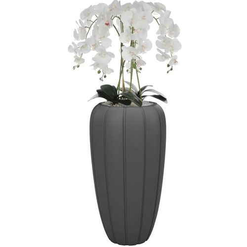 Orchidée artificielle blanche en pot bouquet de fleurs H 125 cm pot Anthracite