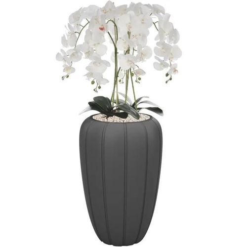 Orchidée artificielle Blanche en pot bouquet de fleurs H 112 cm pot Anthracite