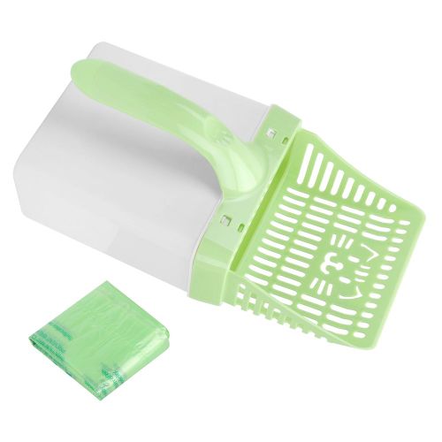 Hjlian Pelle A Litiere En Plastique Pour Chats, Pelle A Grille Creuse Avec Sac Poubelle, Fournitures Pour Animaux De Compagnie