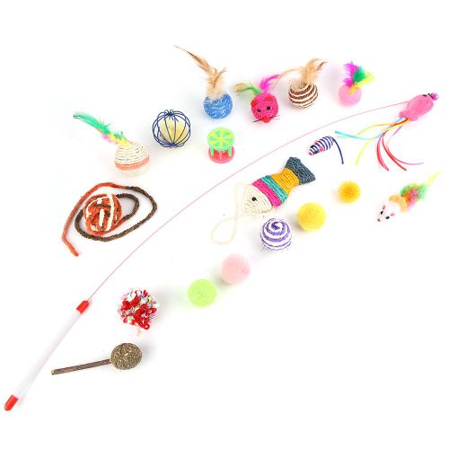 Hjlian Lot De 20 Jouets Interactifs Amusants En Forme De Souris, De Rat Et De Plumes