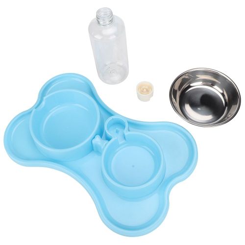 Hjlian Gamelle Double Pour Animaux De Compagnie, Gamelle Pour Eau Et Nourriture, Pour Chiens Et Chiots (Bleu)